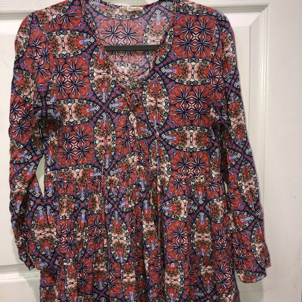 Multi colored baby doll blouse